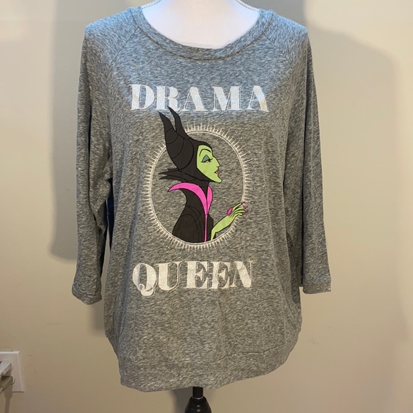 Disney Tops - Disney’s Maleficent Drama Queen Gray Top